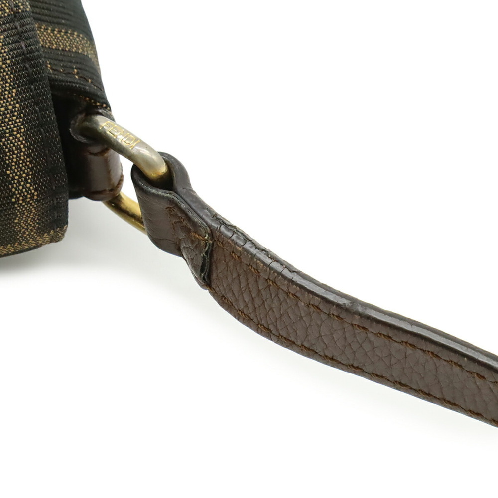 FENDI Brown Leather Zucca Pochette Shoulder Bag - Picture 9 of 10